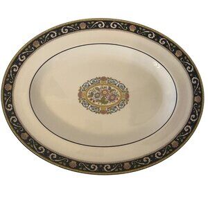 Wedgwood Runnymede Bone China Oval Serving Platter Floral Shells England 14"